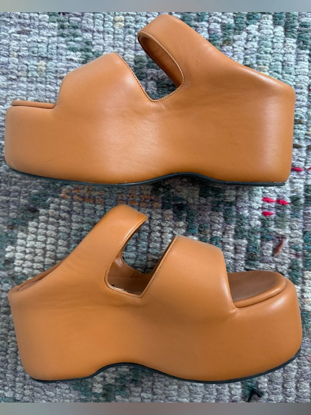 Viral Simon Miller Bubble Vegan Leather Platform Sandals - Caramel Size 9 (39)